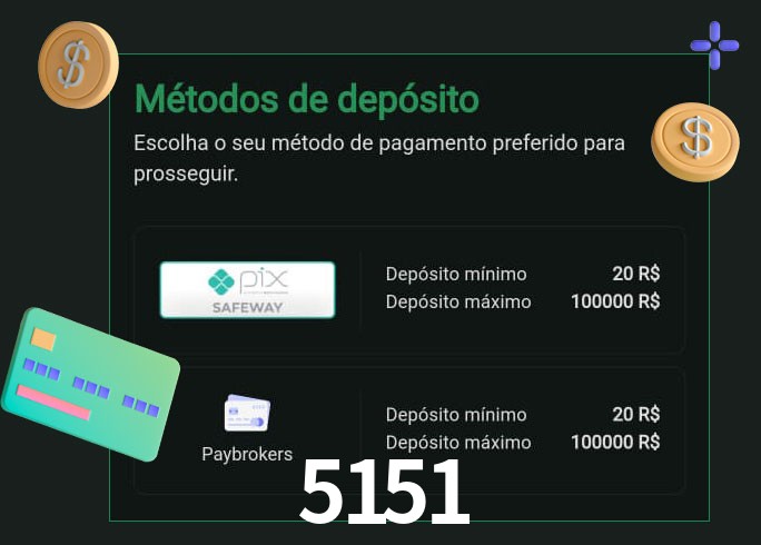 O cassino 5151 oferece uma grande variedade de métodos de pagamento